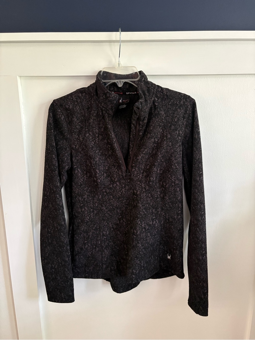 Spyder Black Patterned Quarter-Zip Long Sleeve Pullover
